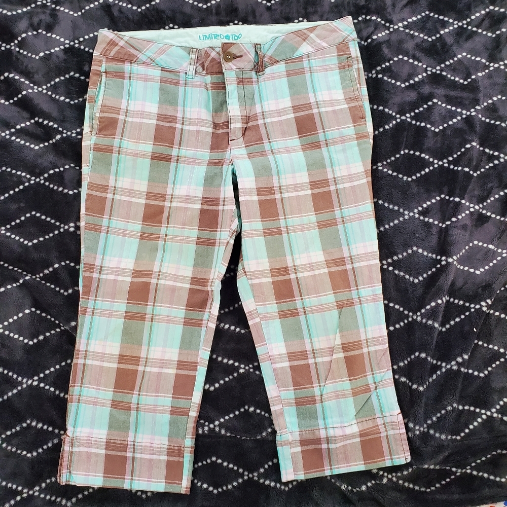 Limited Too Teen Capris Plaid size 16-1/2